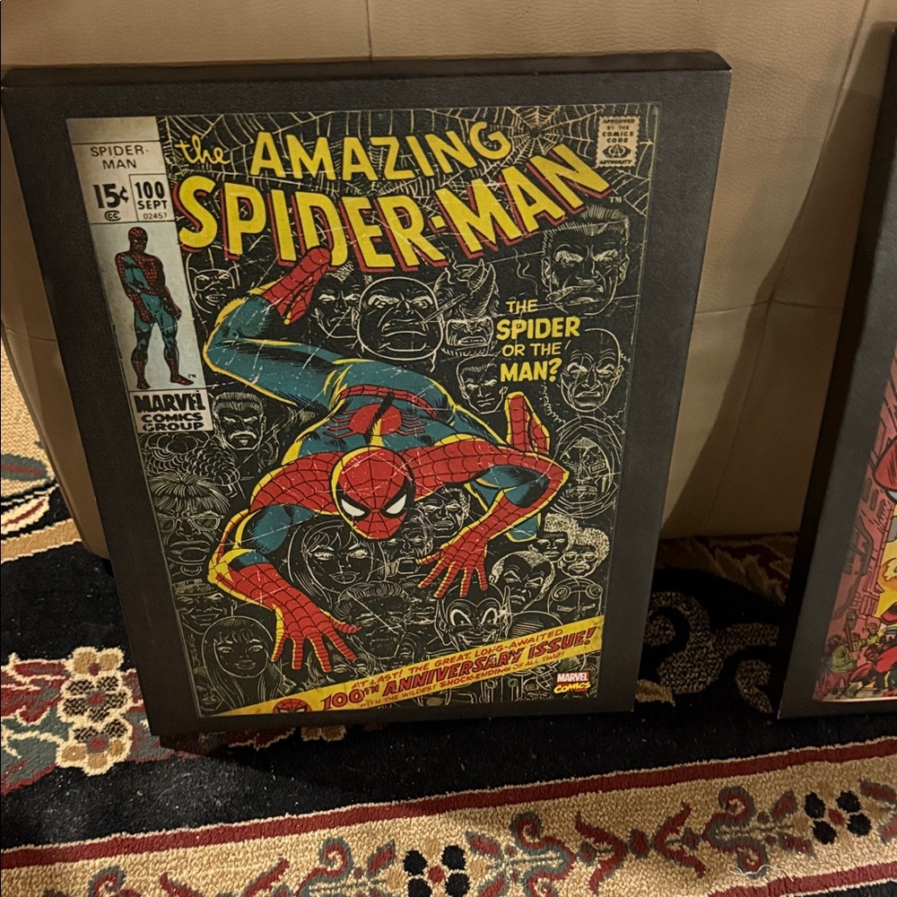 Marvel Spider-Man Comic Cover Art with Red and Blue